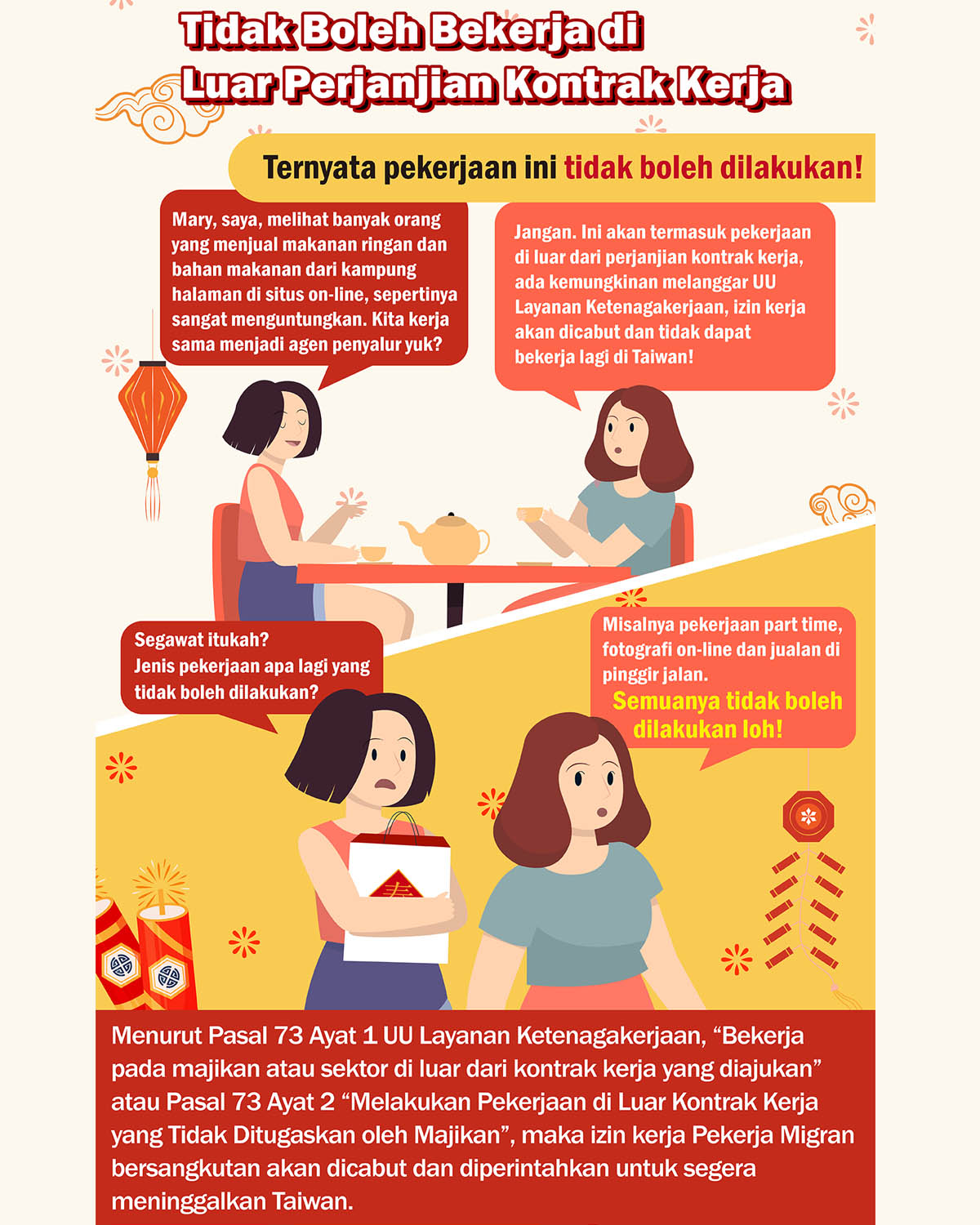 【不可以從事許可外工作(新春背景版)】-多國語言版的第4張圖片